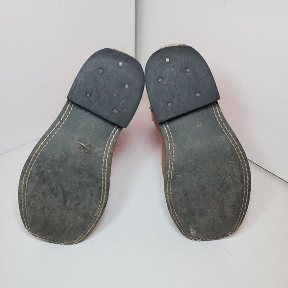 OLD WEST Brown Pink Leather Square Toe Cowboy Boots Youth Girls Size 1D EUC - Picture 7 of 7